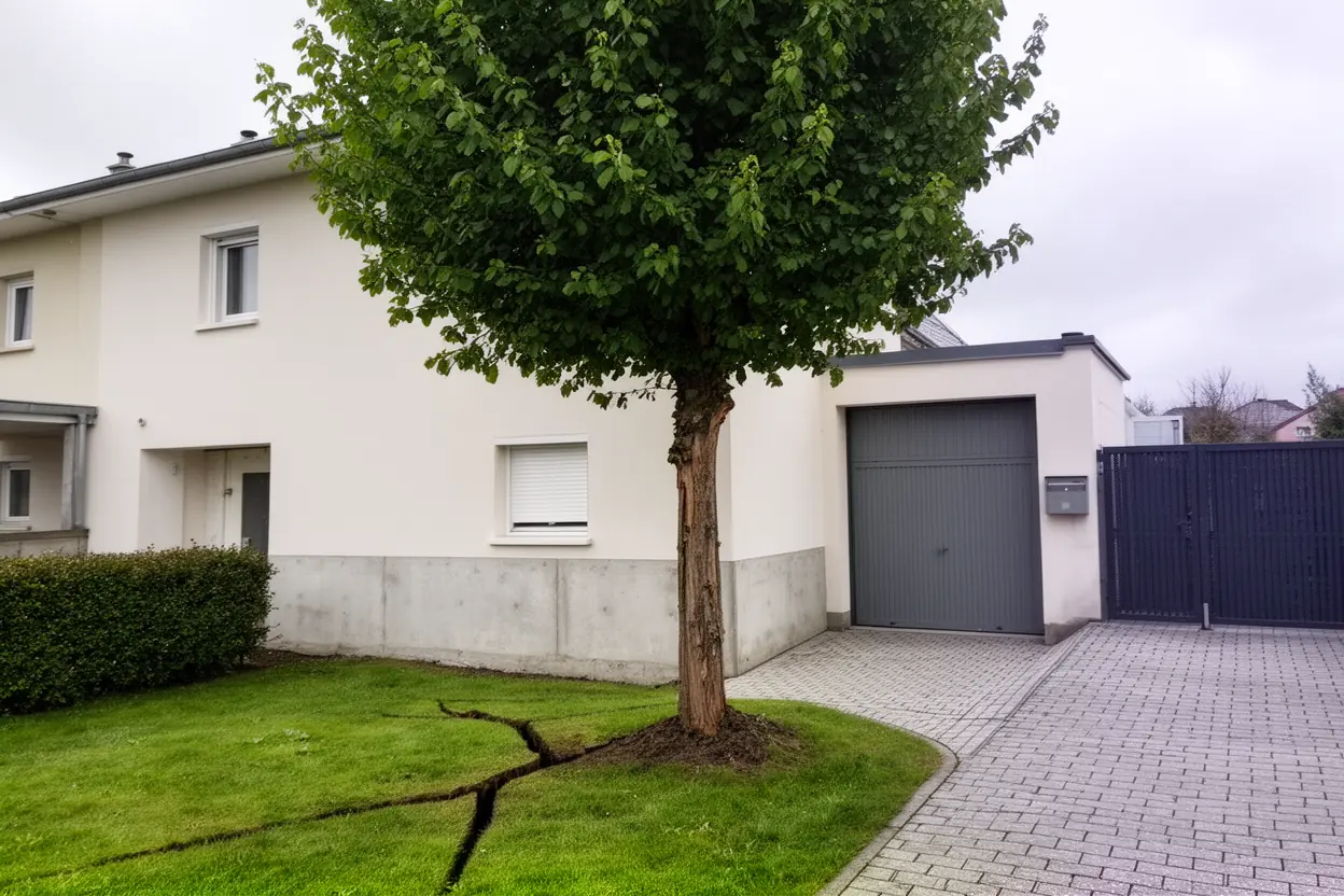 Arbre fragilisé avant intervention rapide à Houssen