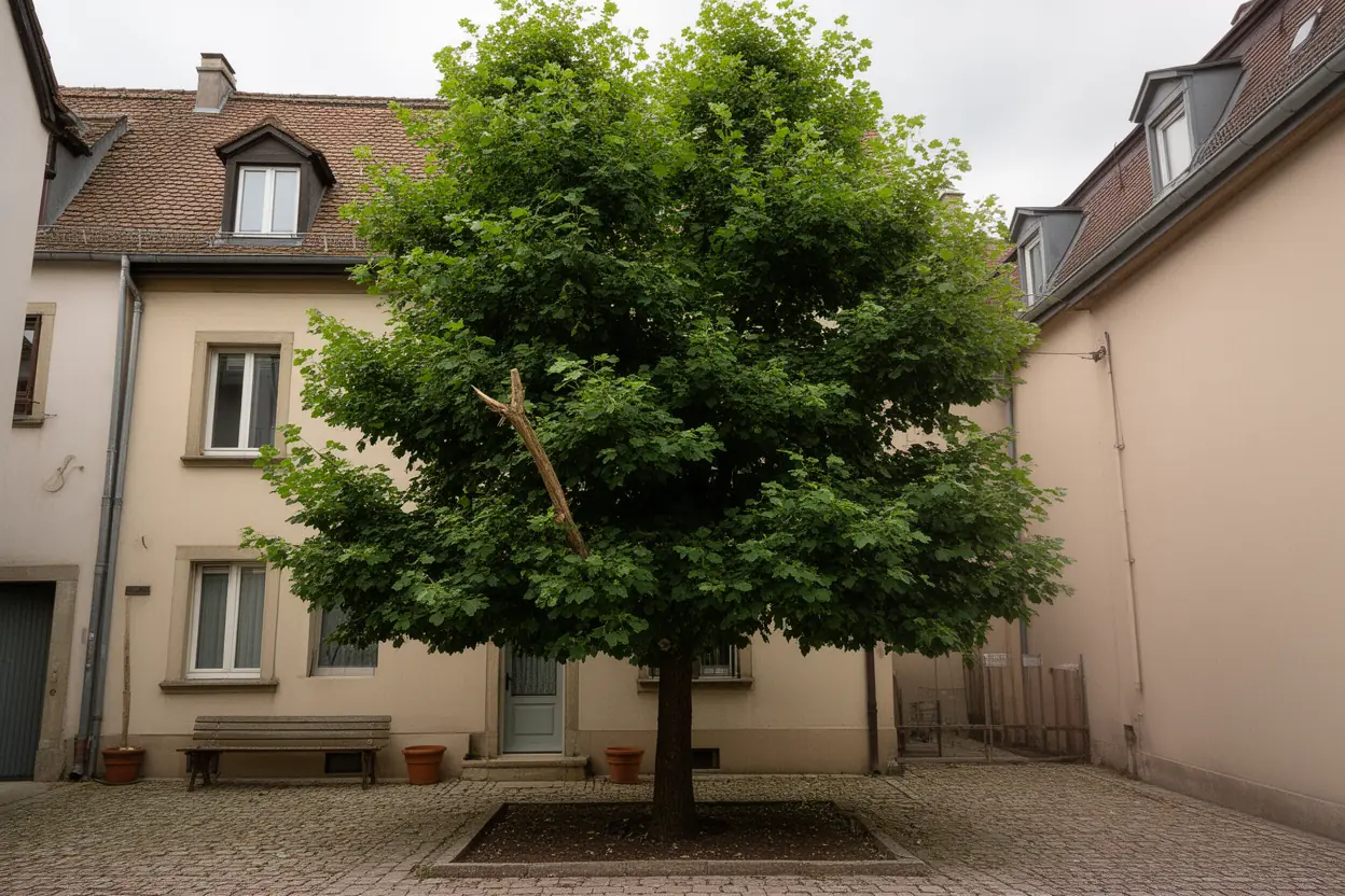 Tilleul colmarien dense avant taille sur cordes