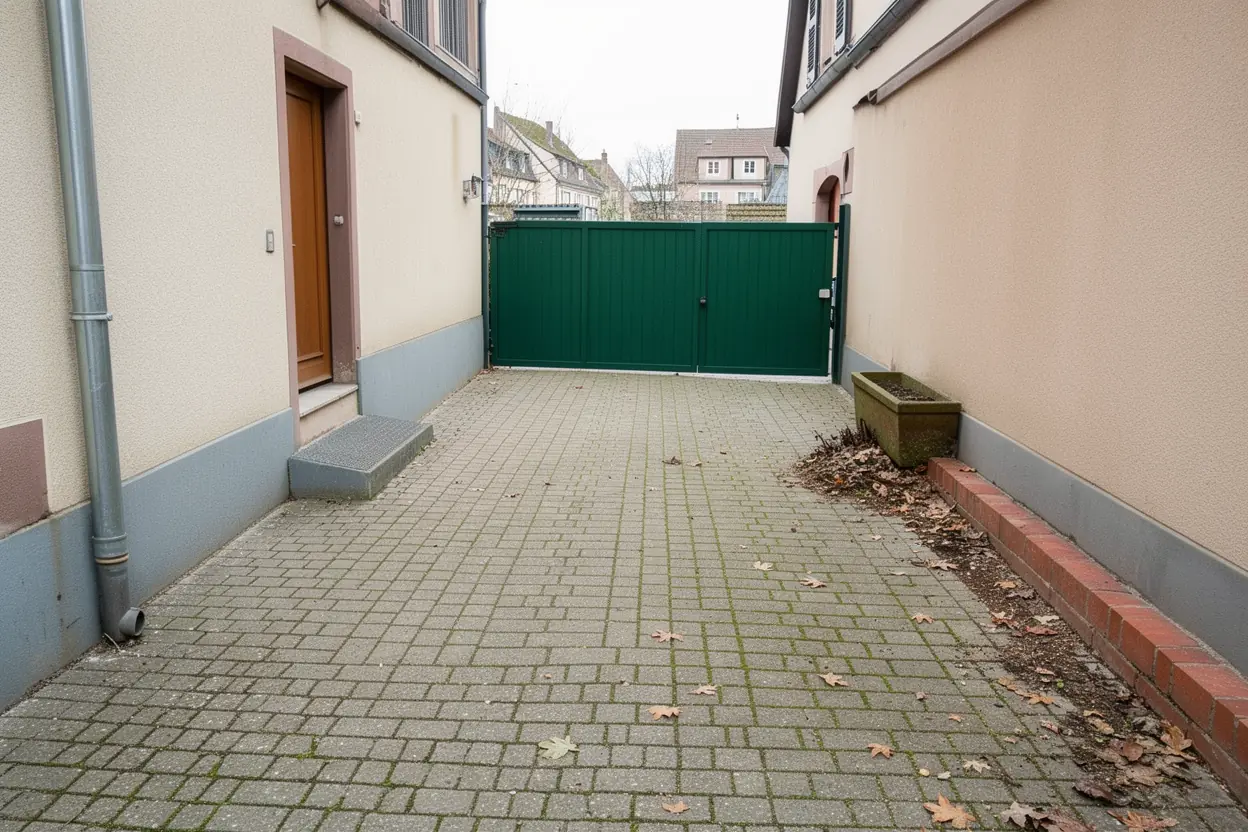 Cour propre après ramassage végétal à Colmar
